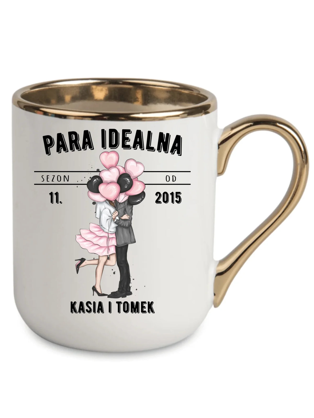 Kubek elegant dla par na rocznicę - Para idealna - personalizowany W11