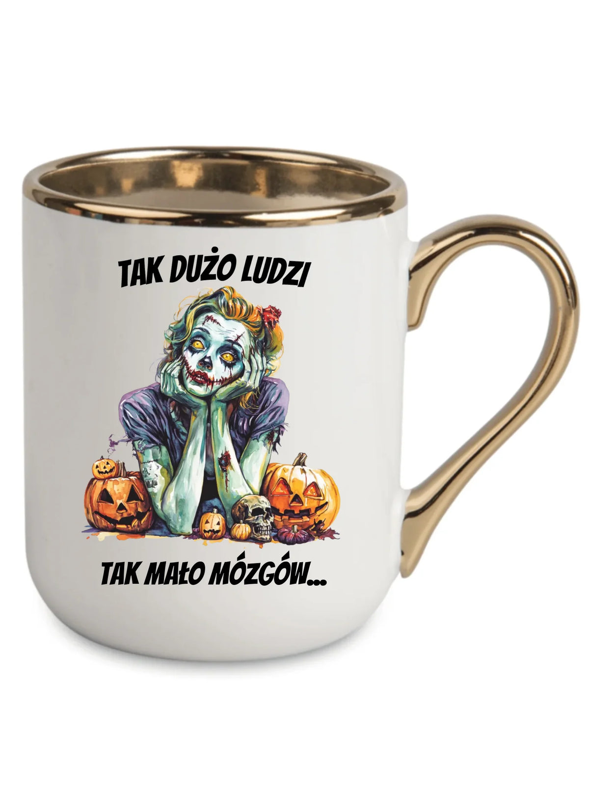 Kubek elegant na Halloween - Zombie - Tak mało mózgów HL31