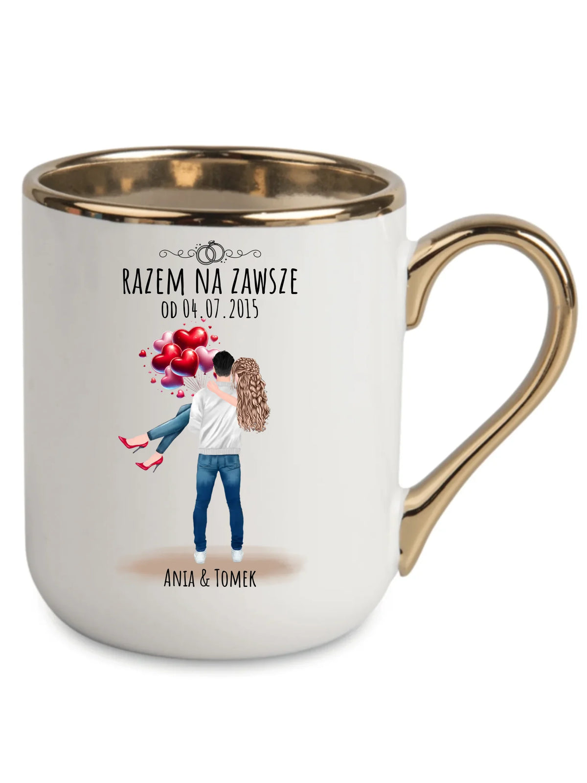 Kubek elegant dla par na rocznicę - Razem na zawsze - personalizowany W14
