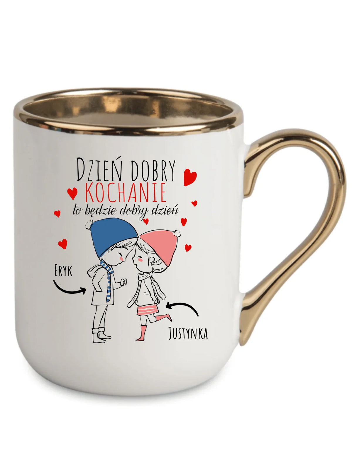 Kubek elegant dla par - Dzień dobry Kochanie - personalizowany W10