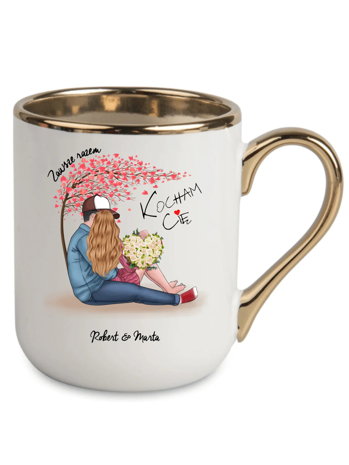 Kubek elegant dla par - Zawsze razem - personalizowany W04
