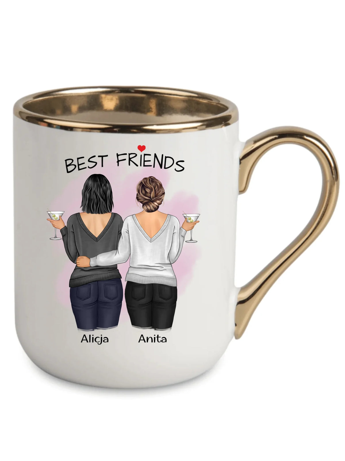 Kubek elegant - prezent dla przyjaciółki - Best Friends - personalizowane postacie 2-4 osoby PR03