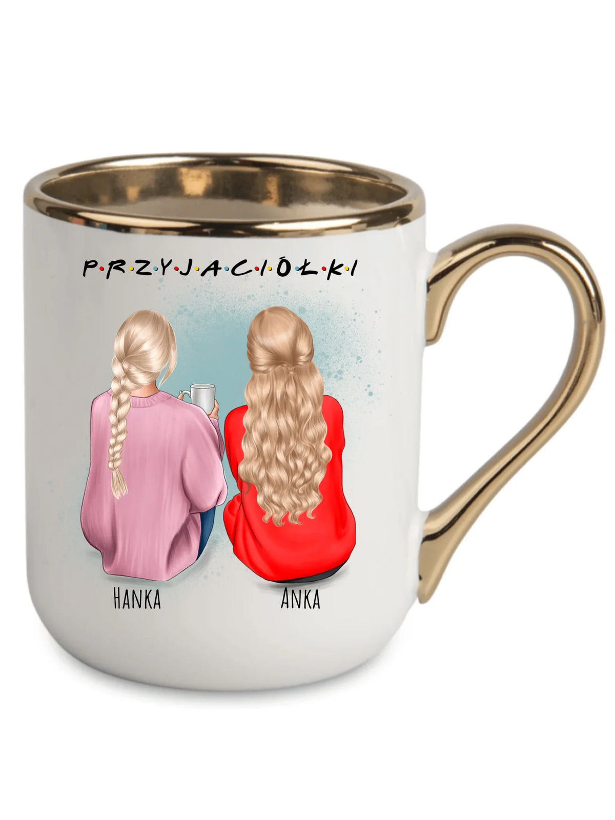 Kubek elegant - prezent dla przyjaciółki - personalizowane postacie 2-4 osoby PR02