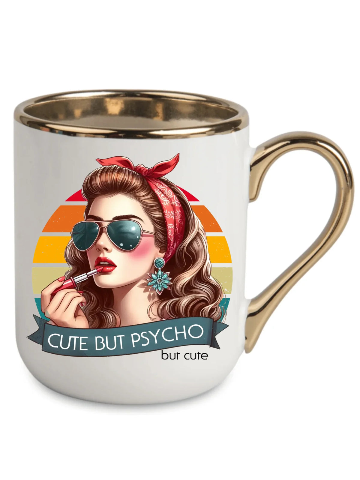 Kubek elegant – Cute but psycho - w stylu retro DZ09