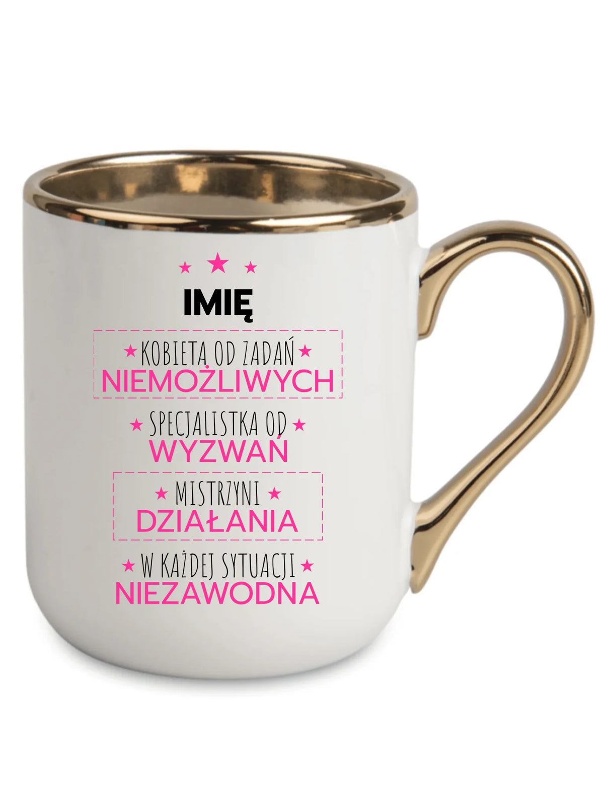 Kubek elegant - Kobieta od zadań niemożliwych - personalizowany DZ19