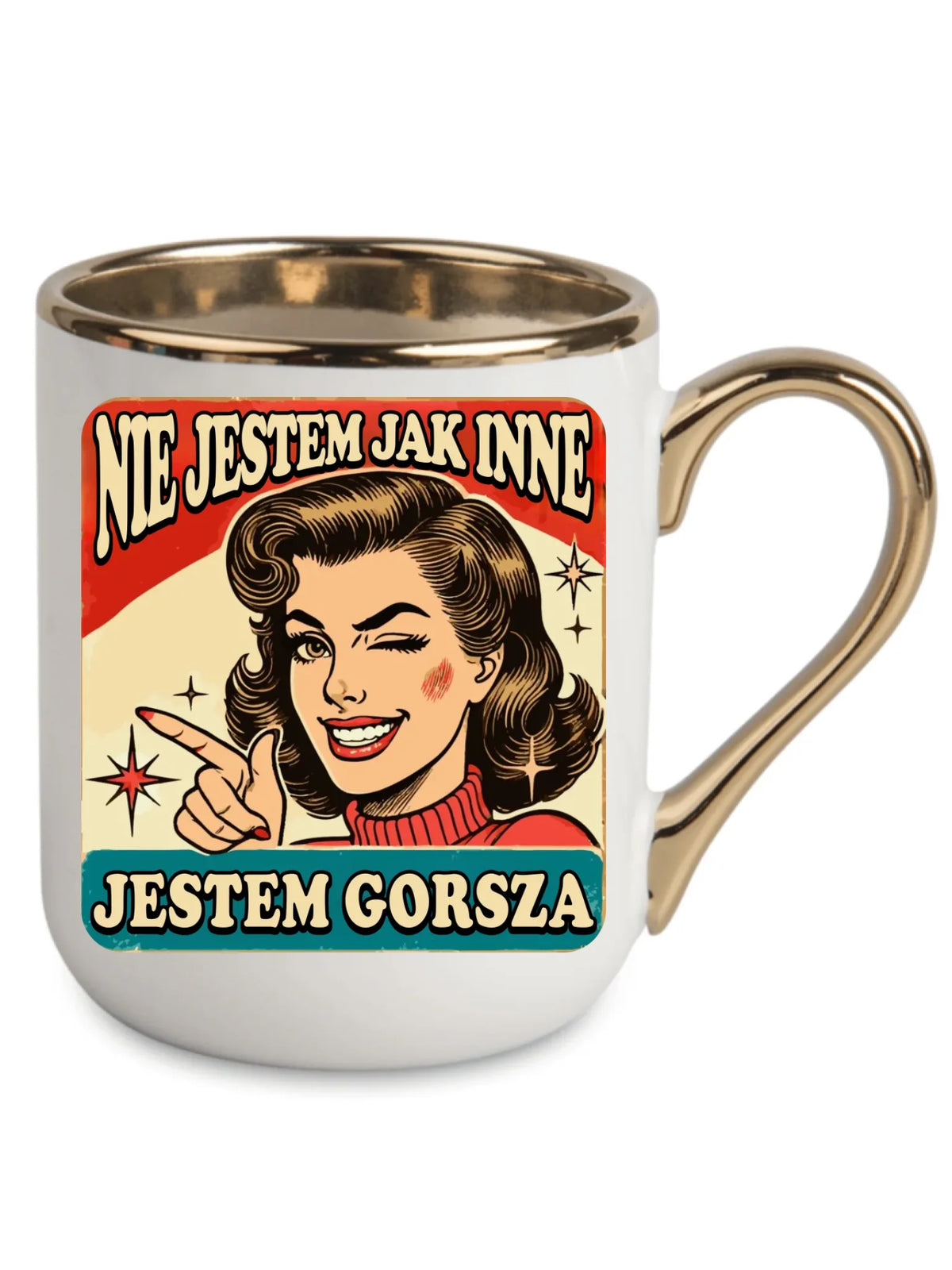 Kubek elegant - Nie jestem jak inne, jestem gorsza - w stylu retro DZ07
