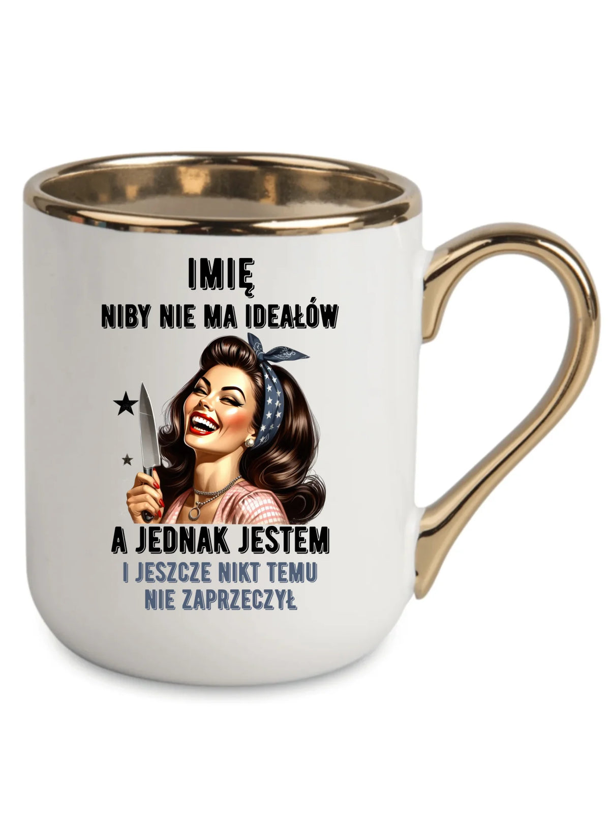 Kubek elegant dla niej - Niby nie ma ideałów - personalizowany DZ01