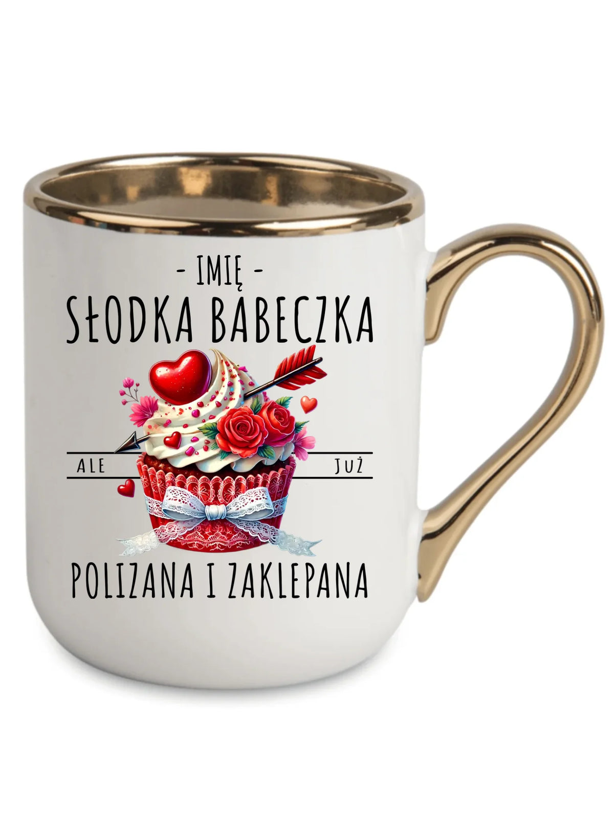 Kubek elegant - Słodka babeczka polizana i zaklepana - personalizowany W37