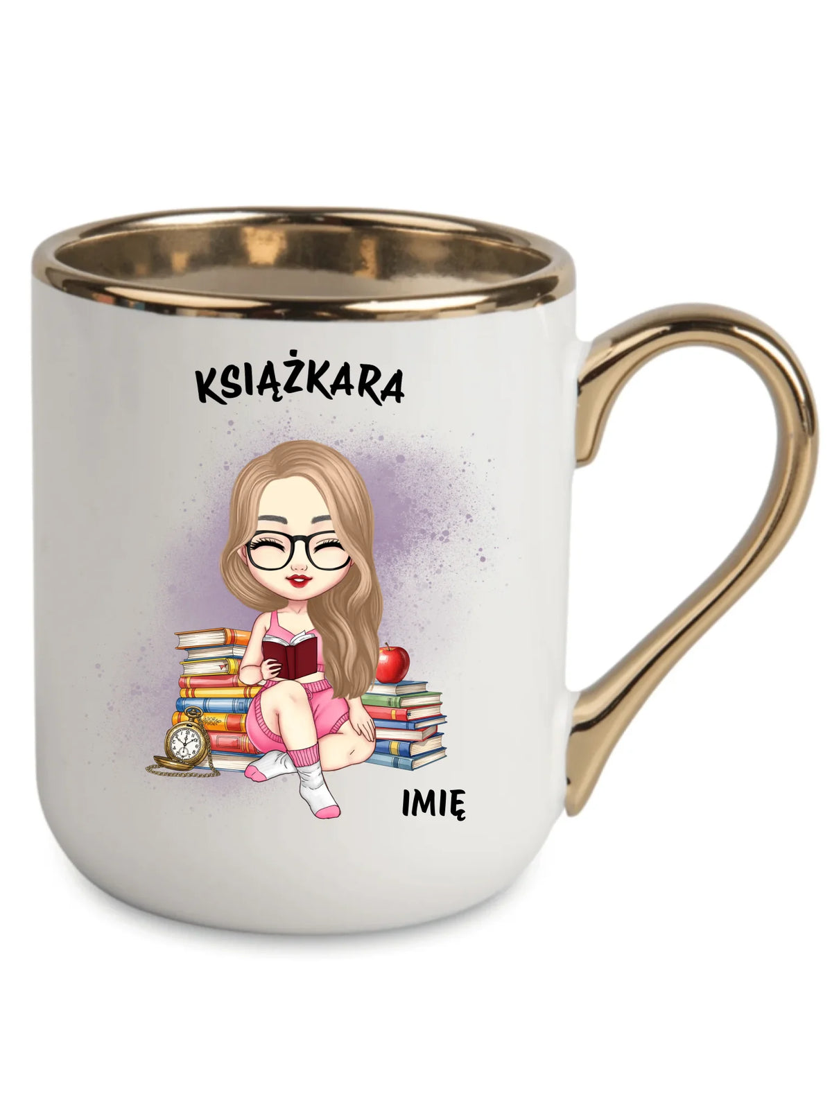Kubek elegant - Książkara - Prezent dla miłośniczki czytania książek - personalizowany DZ04