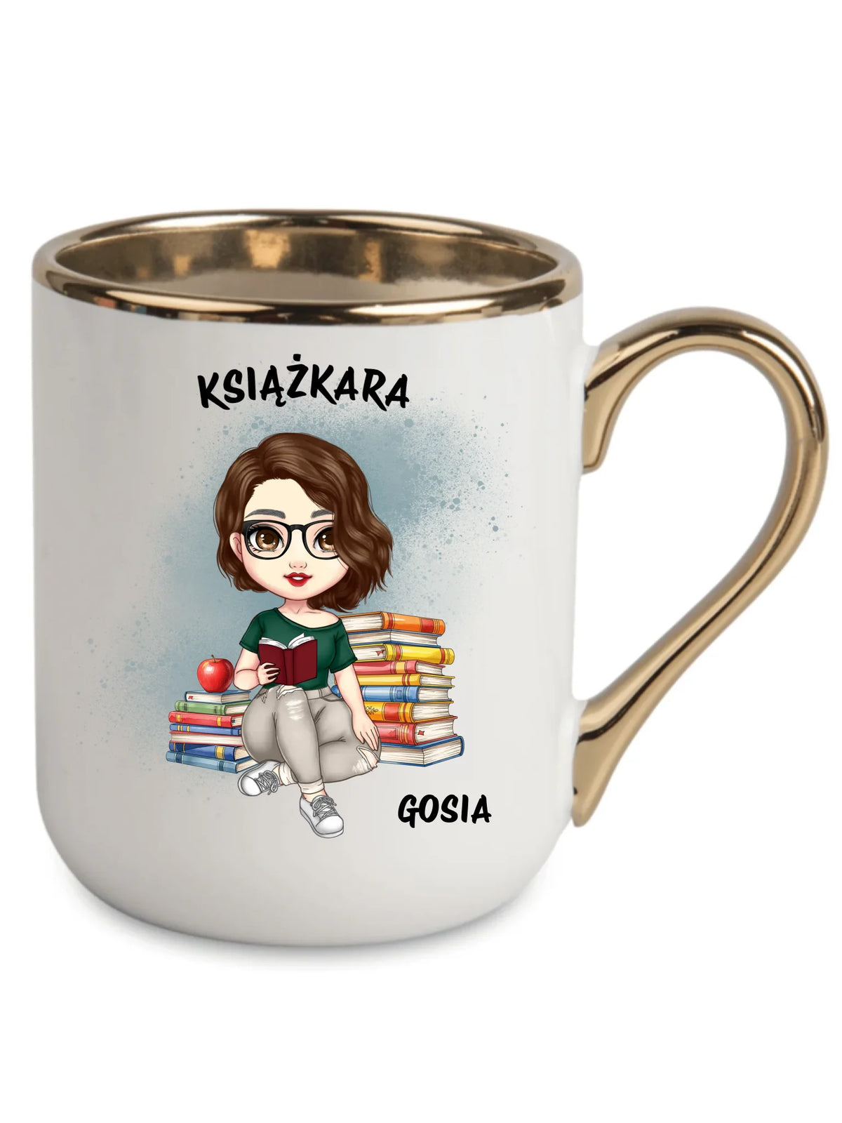 Kubek elegant - Książkara - Prezent dla miłośniczki czytania książek - personalizowany DZ03