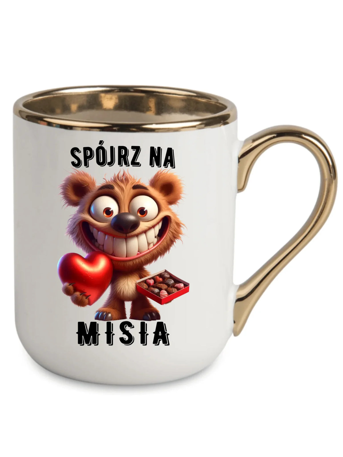 Kubek elegant na Walentynki - Spójrz na Misia W31
