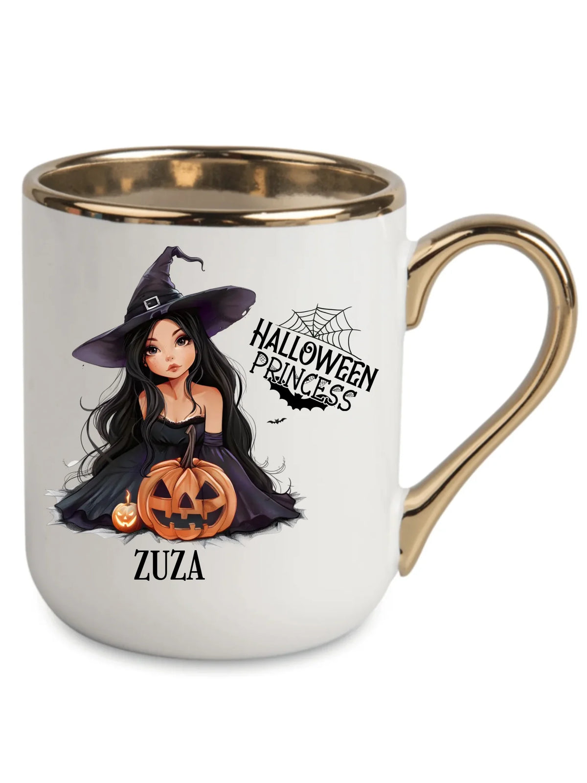 Kubek elegant halloweenowy - Czarownica z dynią - personalizowany HL10