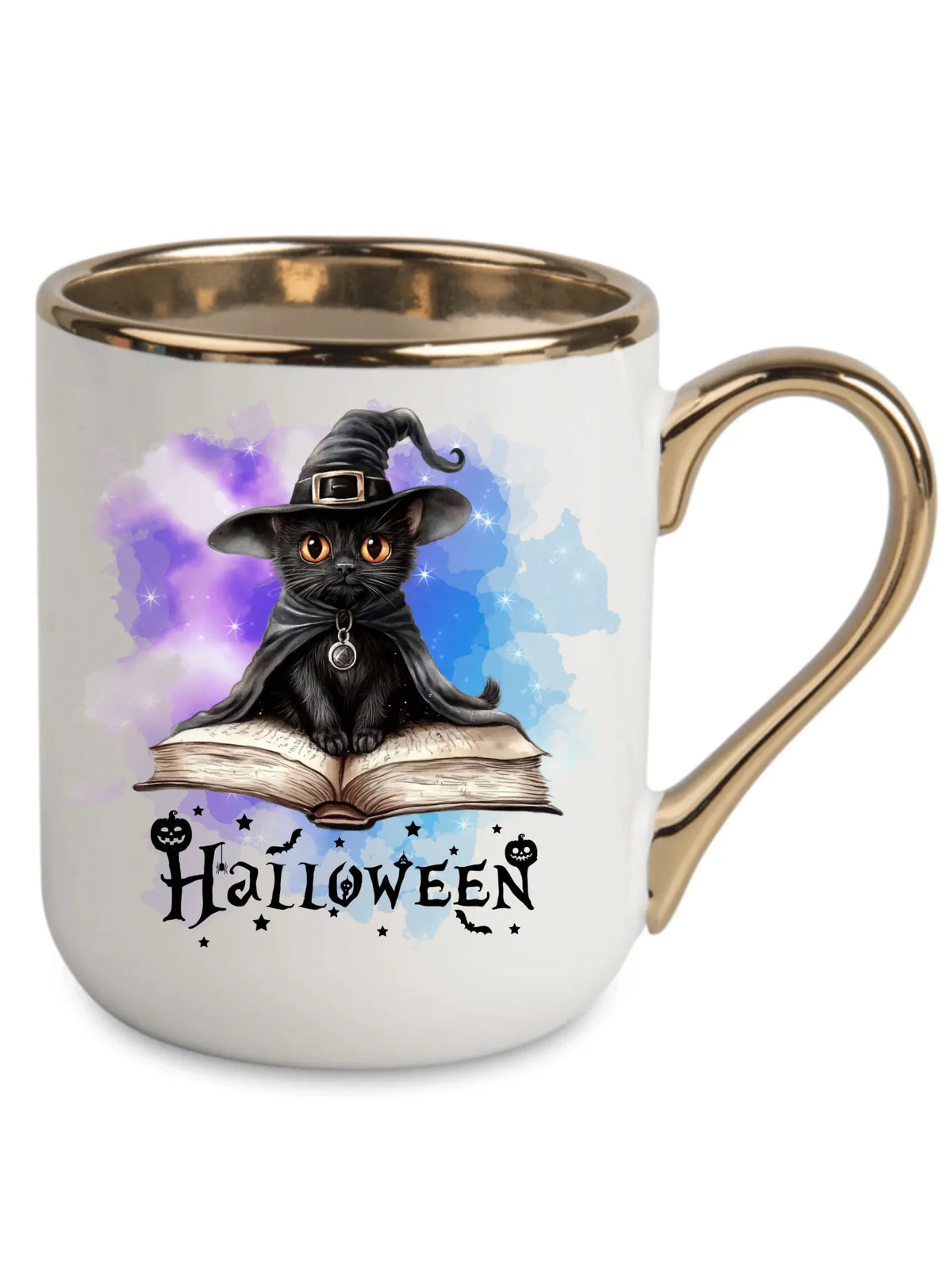 Kubek elegant na Halloween - Kot Czarodziej HL06