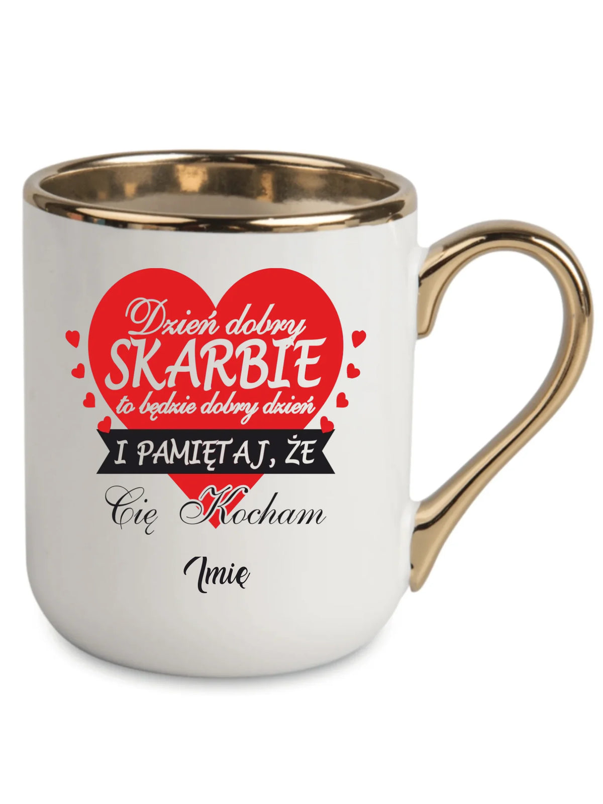 Kubek elegant dla par - Dzień dobry Skarbie - personalizowany W02