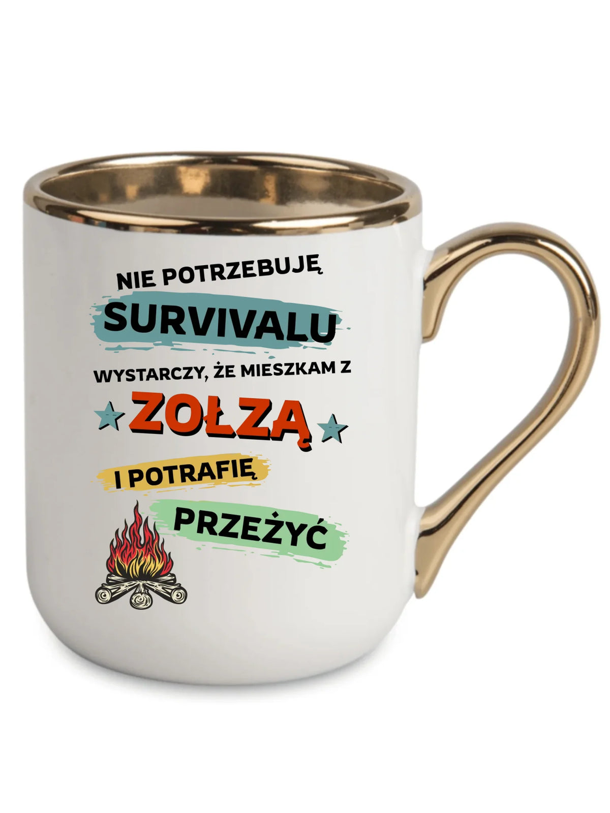 Kubek elegant – Prezent dla chłopaka męża - Nie potrzebuję survivalu, mieszkam z zołzą DCH25