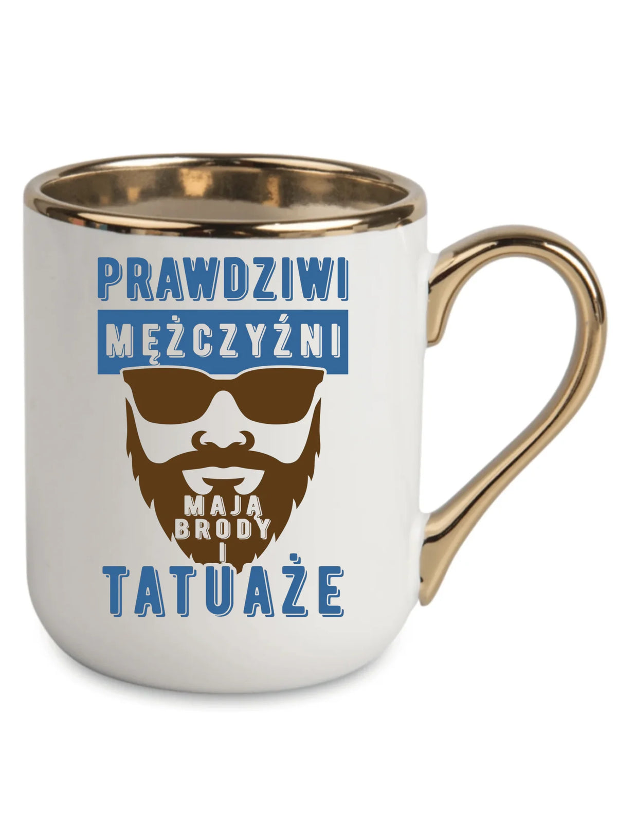 Kubek elegant - Prezent dla faceta - Prawdziwi mężczyźni mają brody i tatuaże DCH22