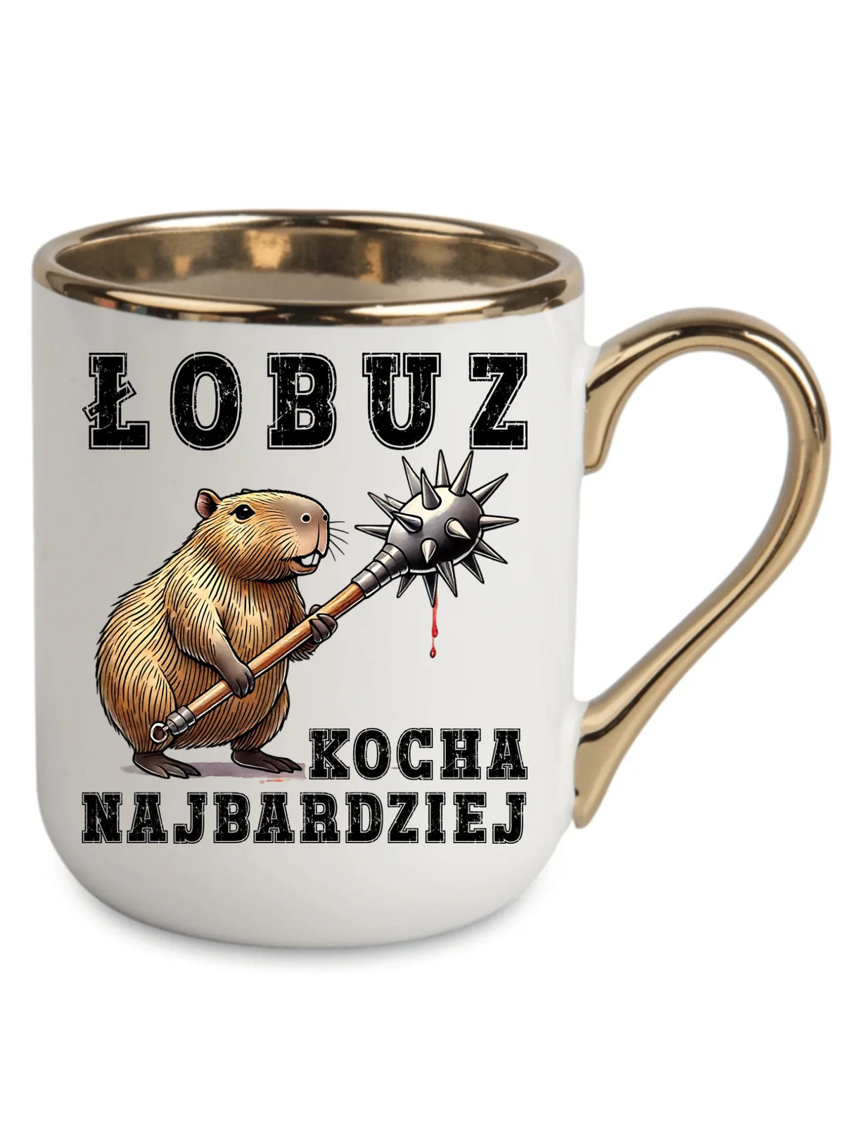 Kubek elegant - prezent dla chłopaka - Łobuz kapibara z maczugą DCH17