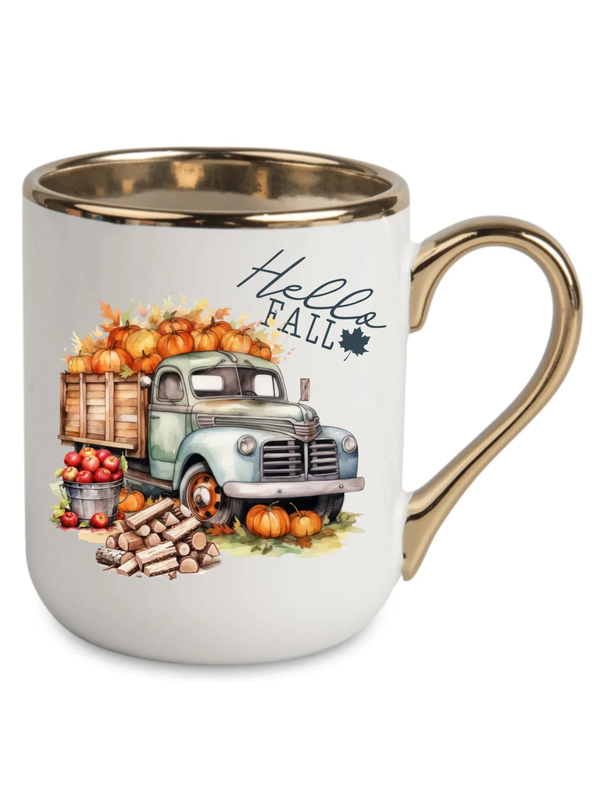 Kubek elegant jesienny – Hello Fall ciężarówka z dyniami JS08