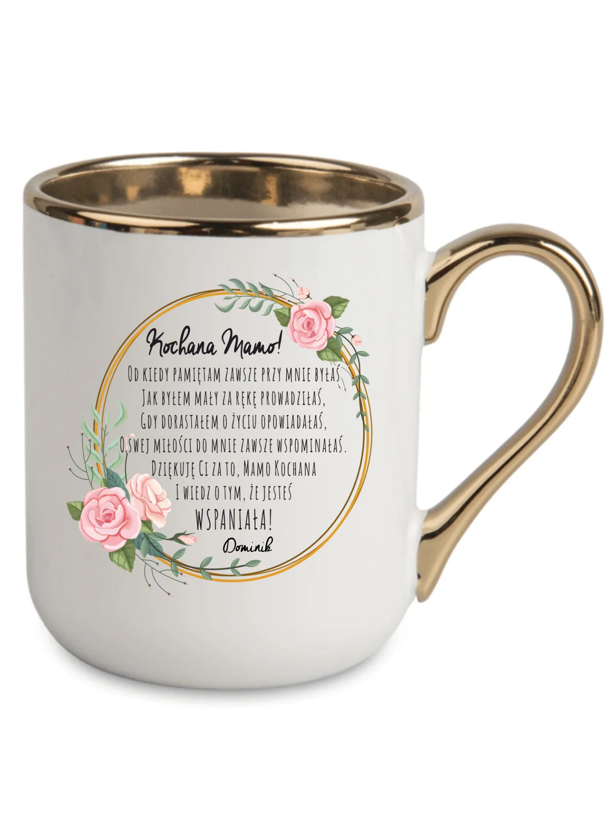 Kubek elegant dla mamy od syna - Kochana Mamo jesteś wspaniała - personalizowany DM44