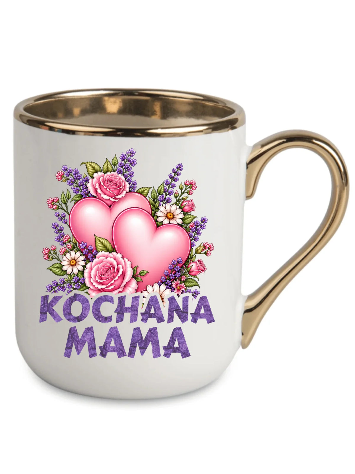 Kubek elegant dla mamy - Kochana Mama bukiet z sercem DM46