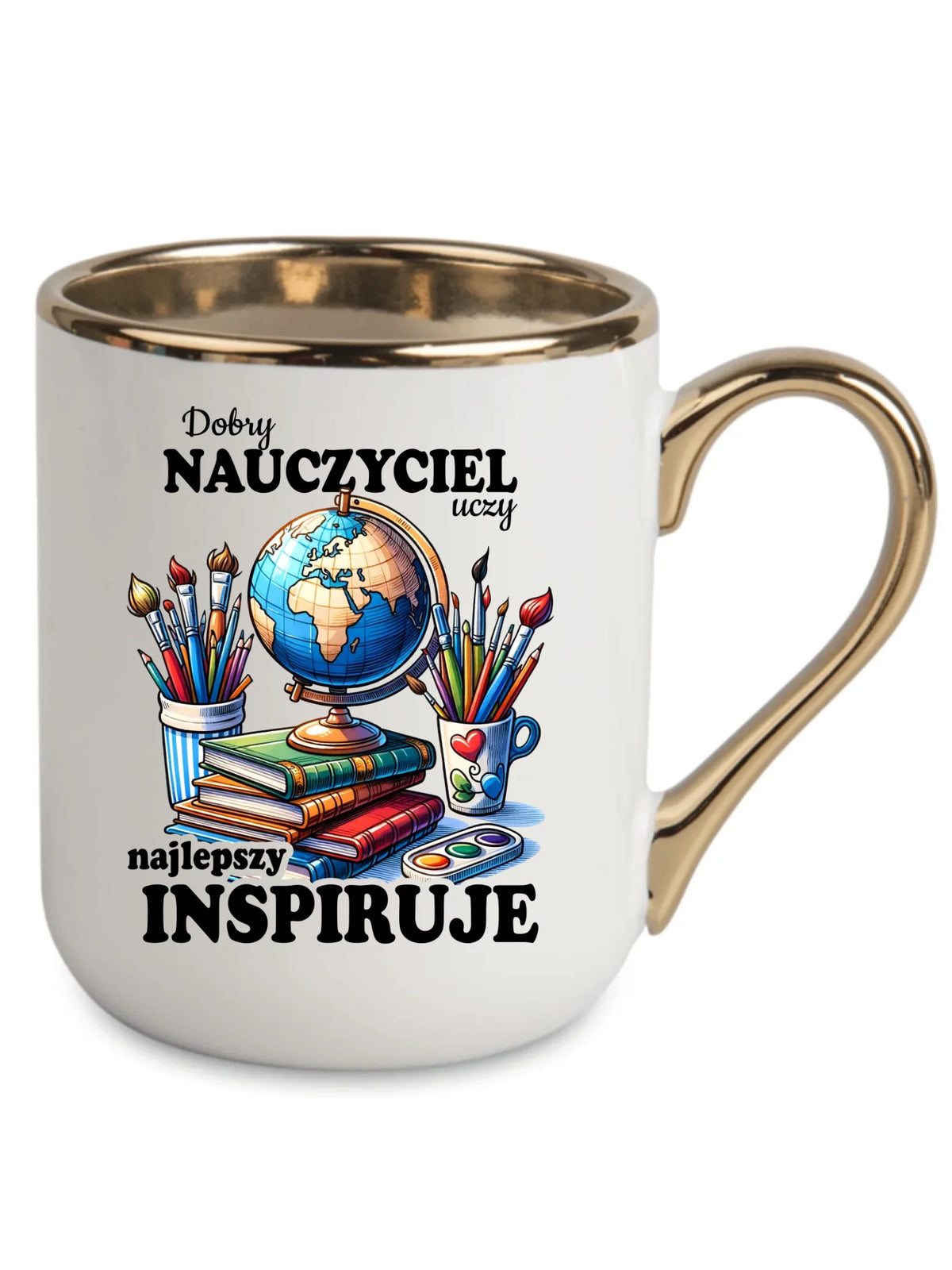 Kubek elegant dla nauczyciela - Dobry nauczyciel uczy najlepszy inspiruje N72
