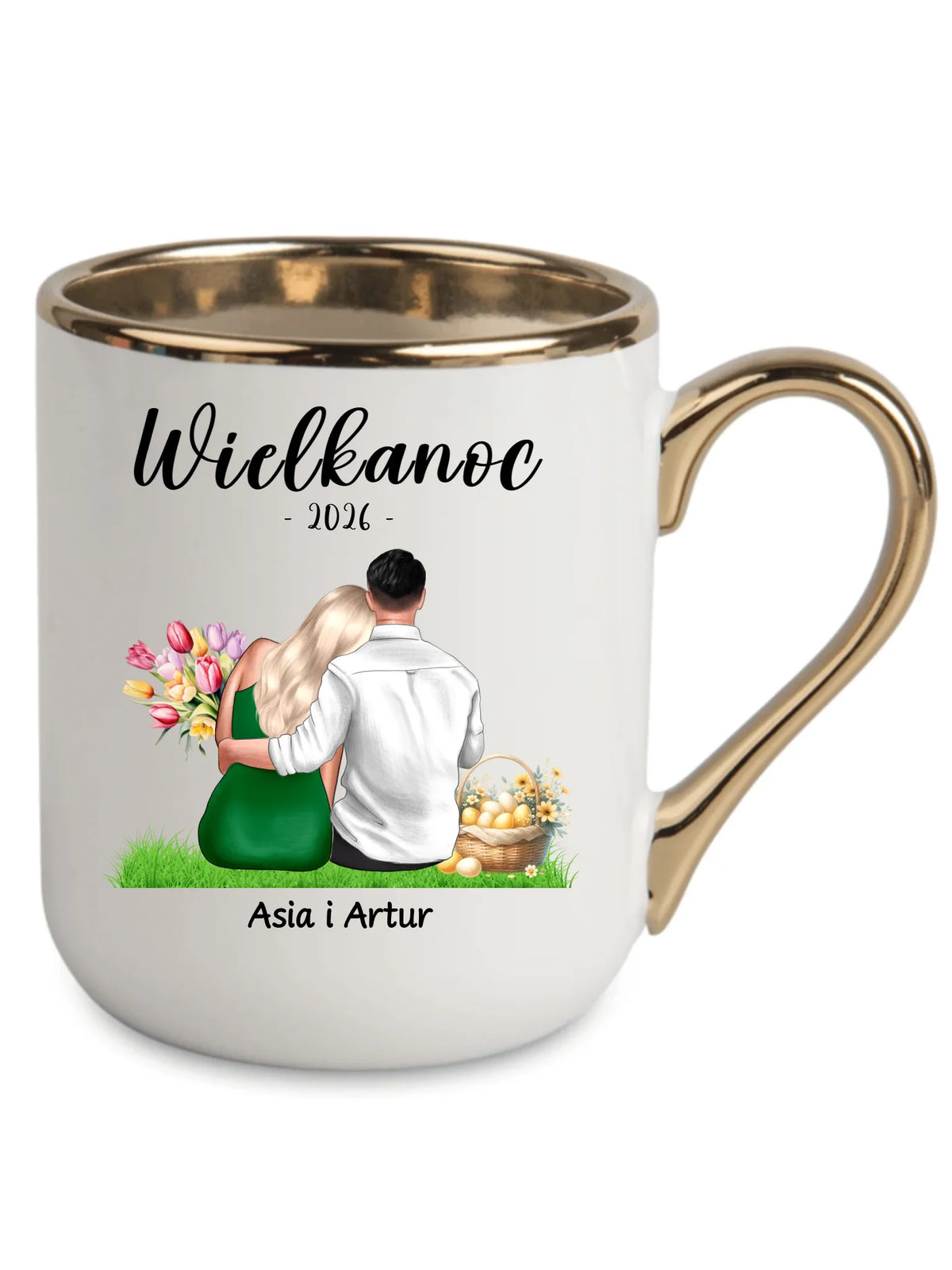 Kubek elegant na Wielkanoc dla par - personalizowany WN36