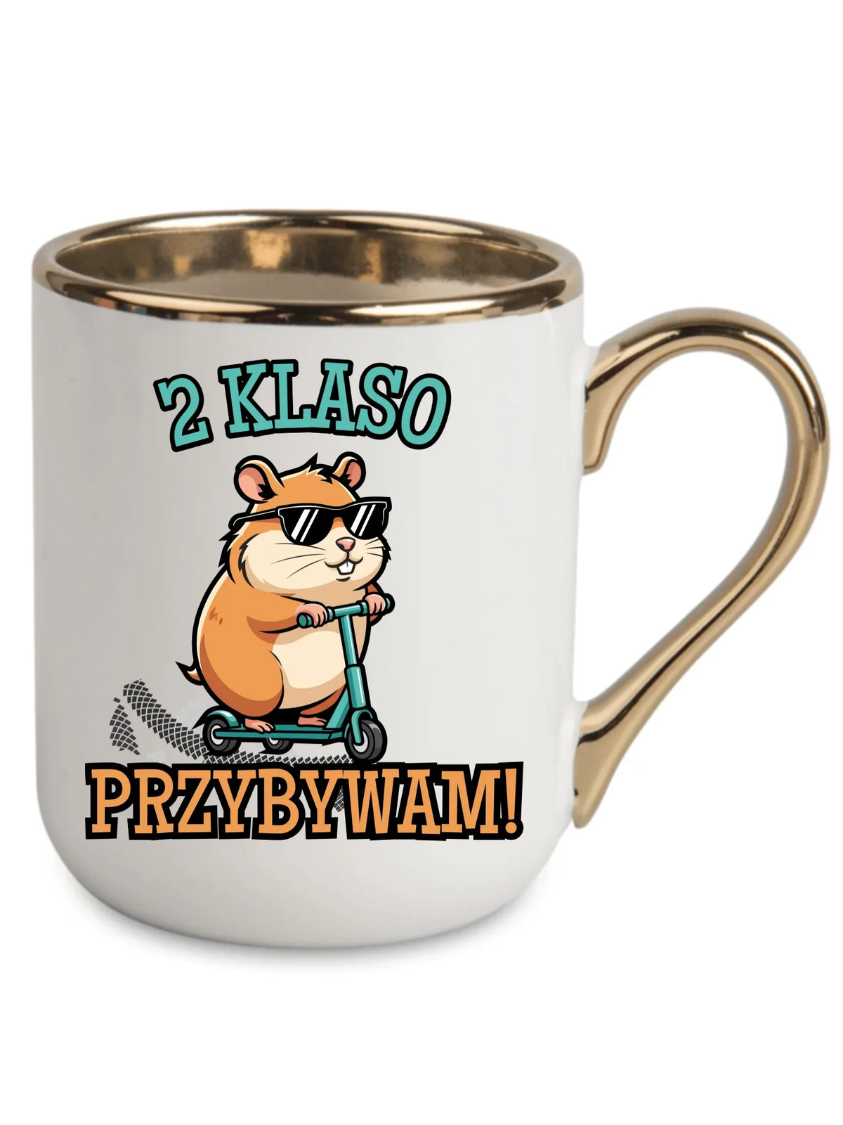 Kubek elegant na powrót do szkoły Przybywam personalizuj klasę SZ07