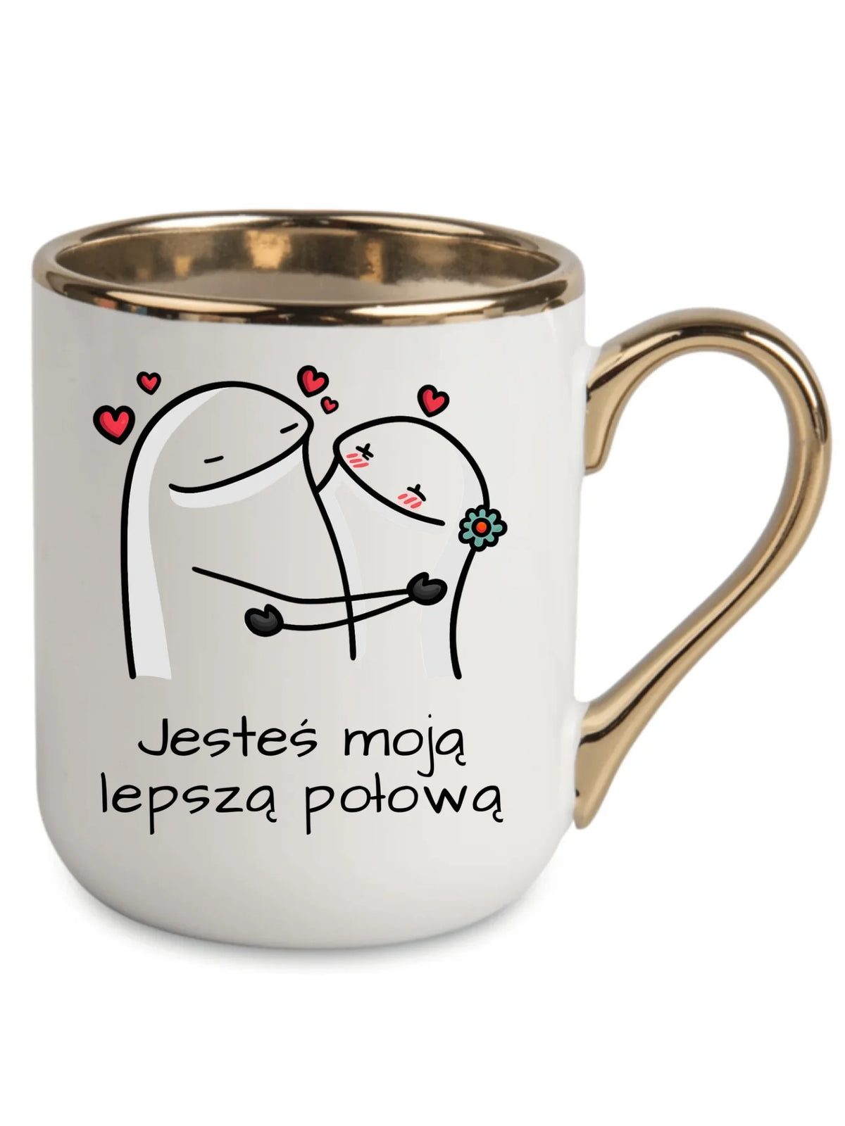 Kubek elegant dla par - Jesteś moją lepszą połową W87