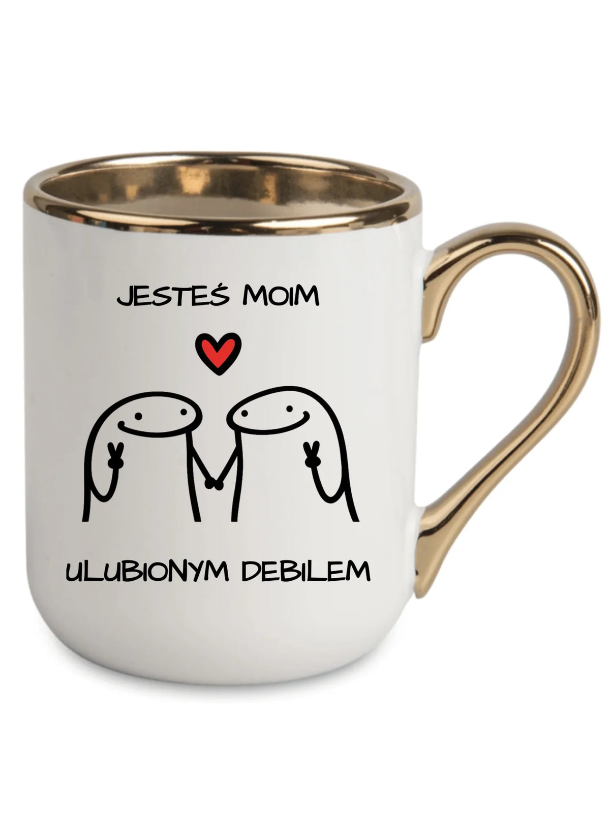 Kubek elegant dla par - Jesteś moim ulubionym debilem W78
