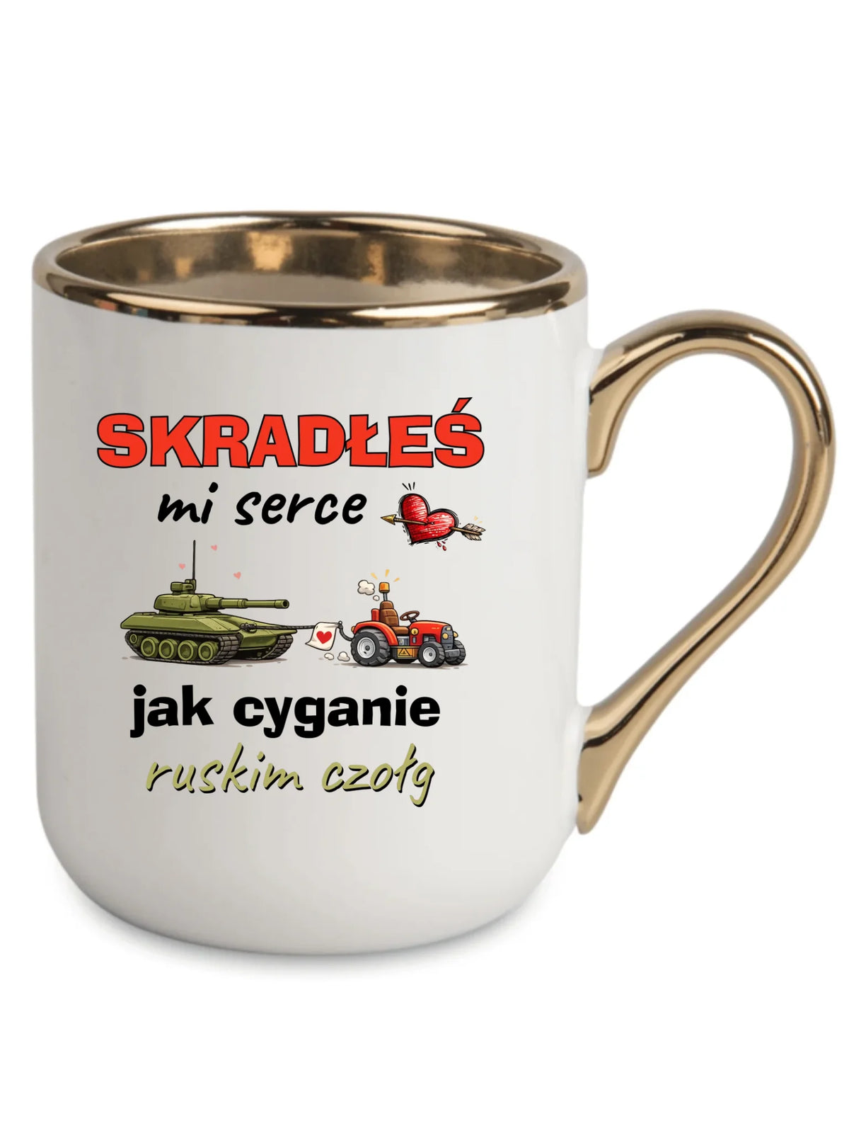 Kubek elegant - Skradłeś mi serce jak cyganie ruskim czołg W77