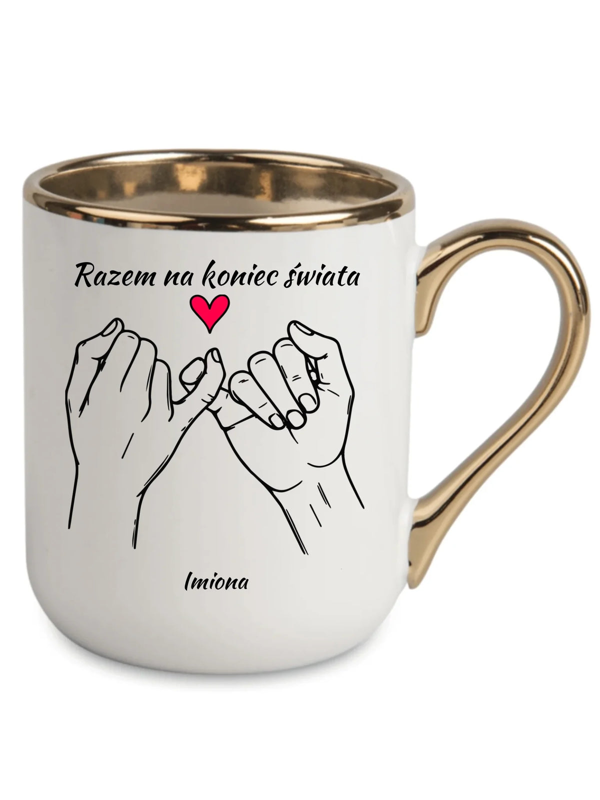 Kubek elegant dla par - Razem na koniec świata - personalizowany W60