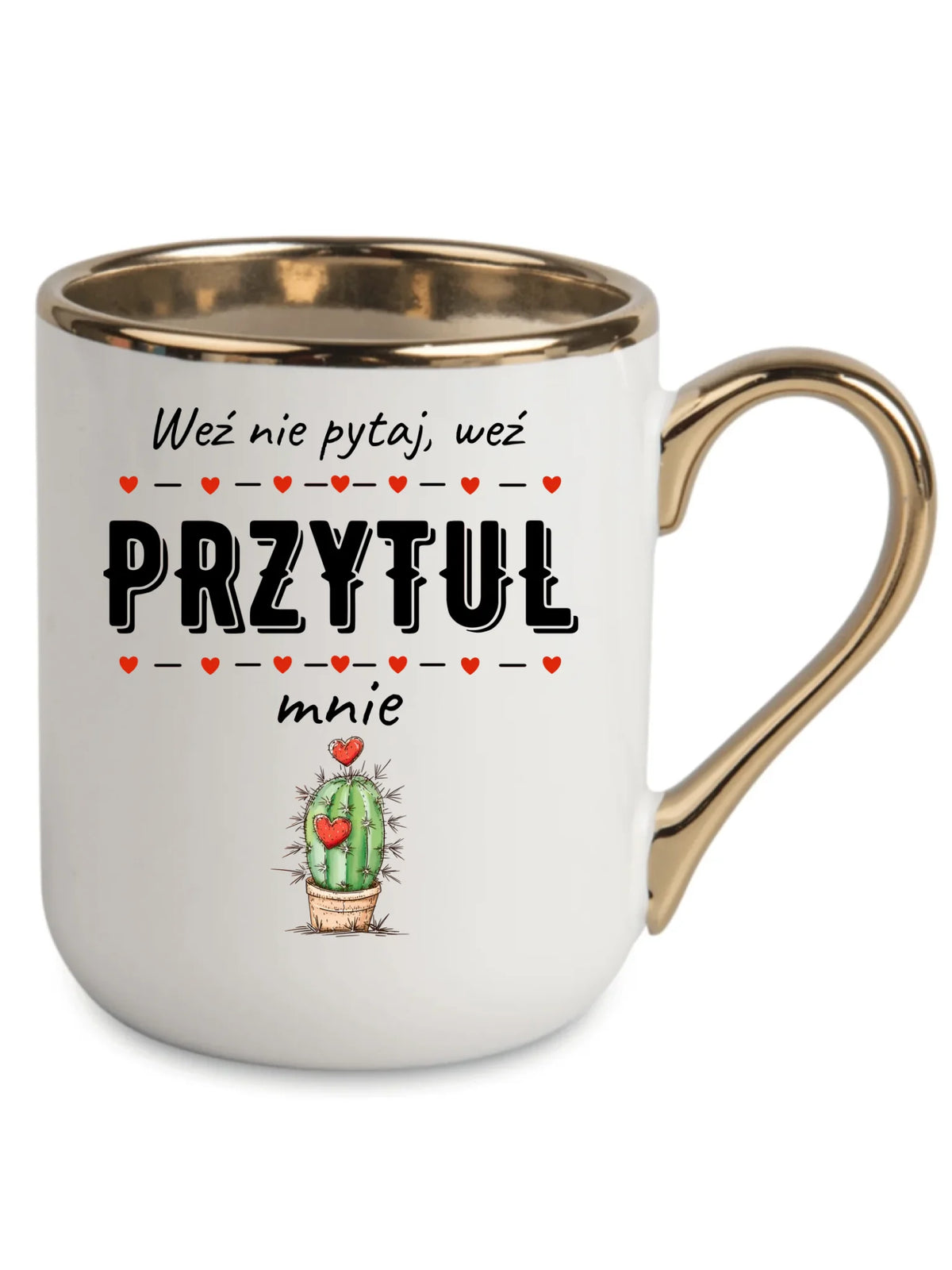 Kubek elegant dla par - Weź nie pytaj, weź przytul mnie W49