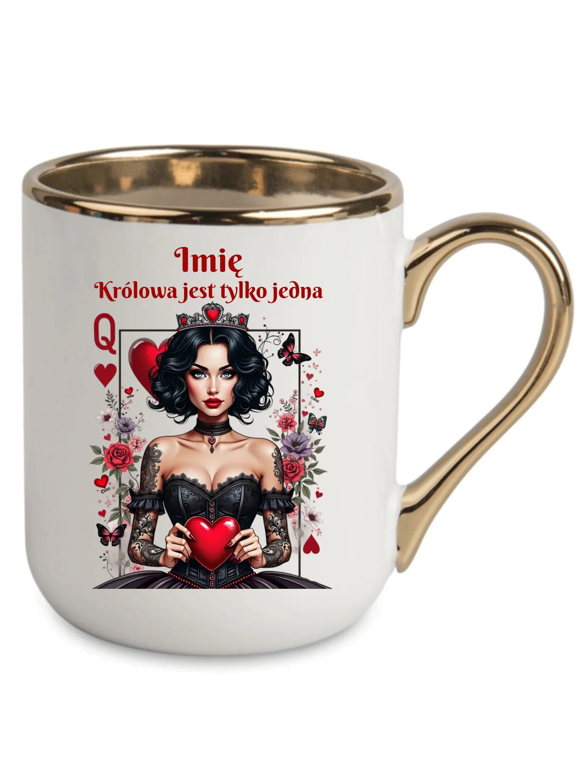 Kubek elegant dla niej - Królowa jest tylko jedna - personalizowany W46