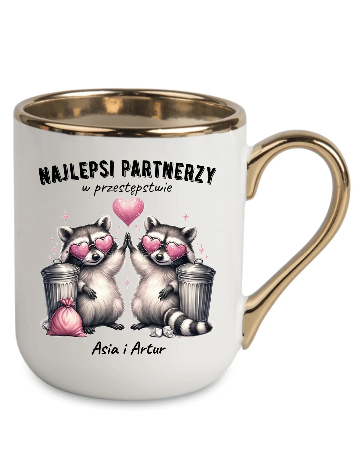 Kubek elegant dla par - Najlepsi partnerzy w przestępstwie - personalizowany W27