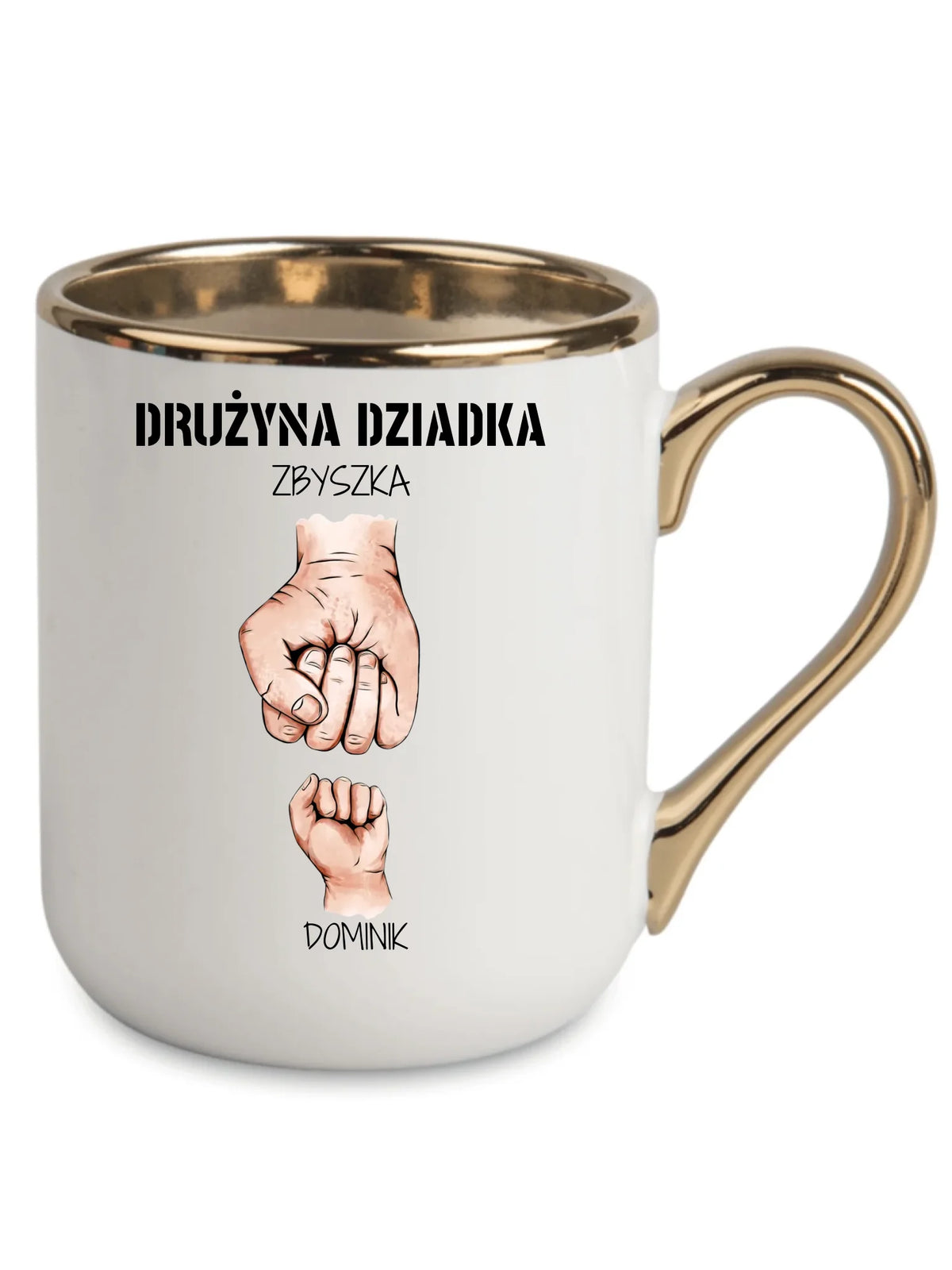 Kubek elegant dla dziadka - Drużyna dziadka 1-6 imion wnuków - personalizowany D07