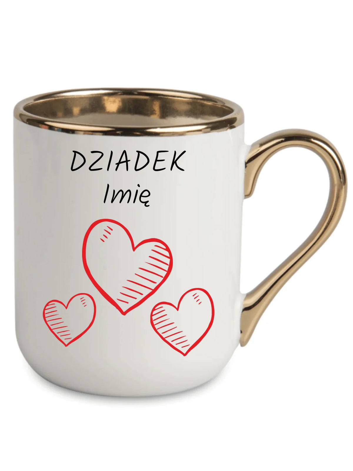 Kubek elegant dla dziadka - Serca - personalizowany D01