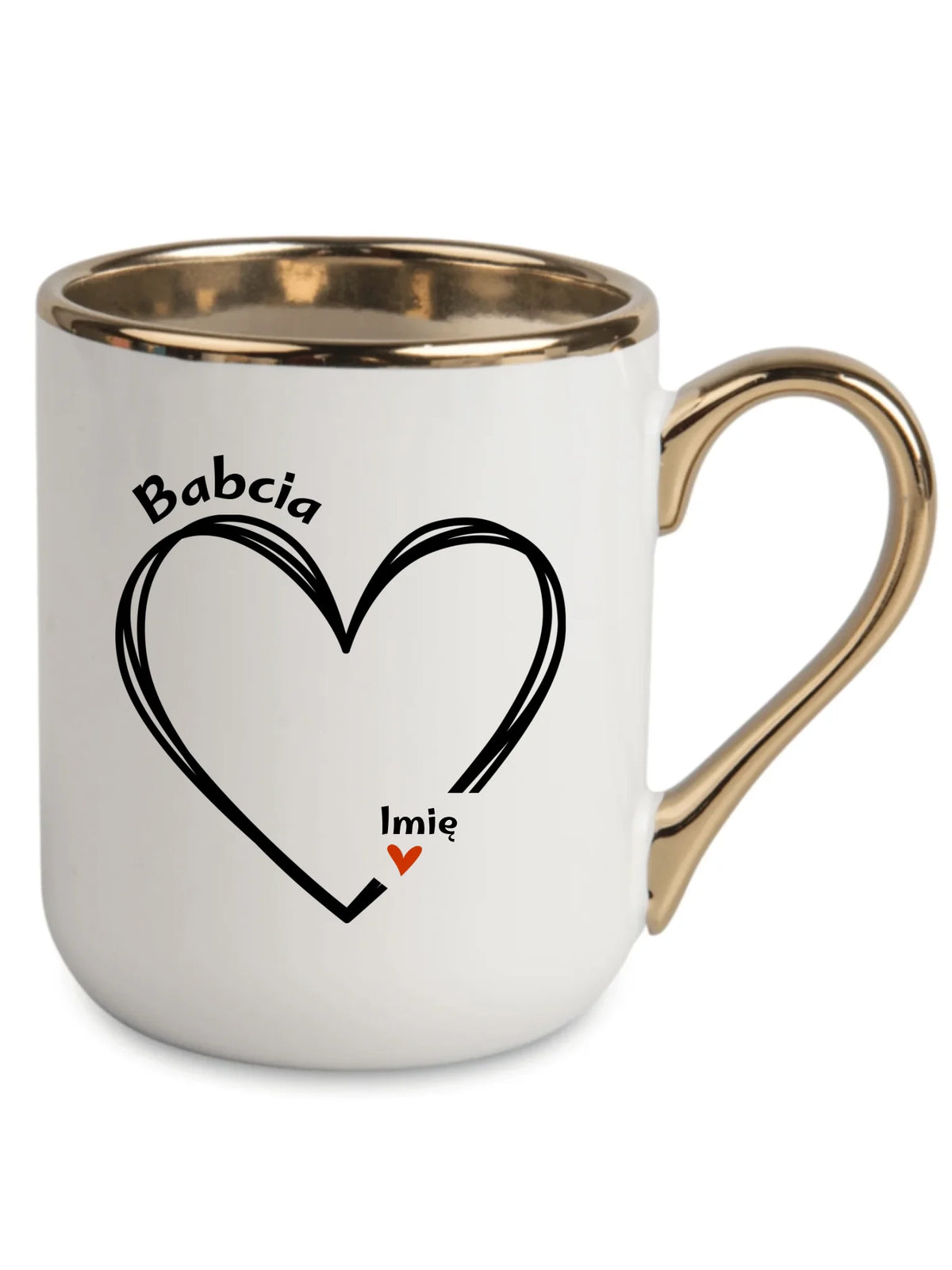 Kubek elegant dla babci - Serce z imionami wnuków 1-7 - personalizowany B26