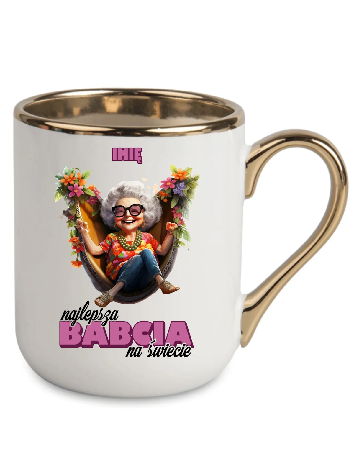 Kubek elegant dla babci - Najlepsza Babcia na świecie - personalizowany B14
