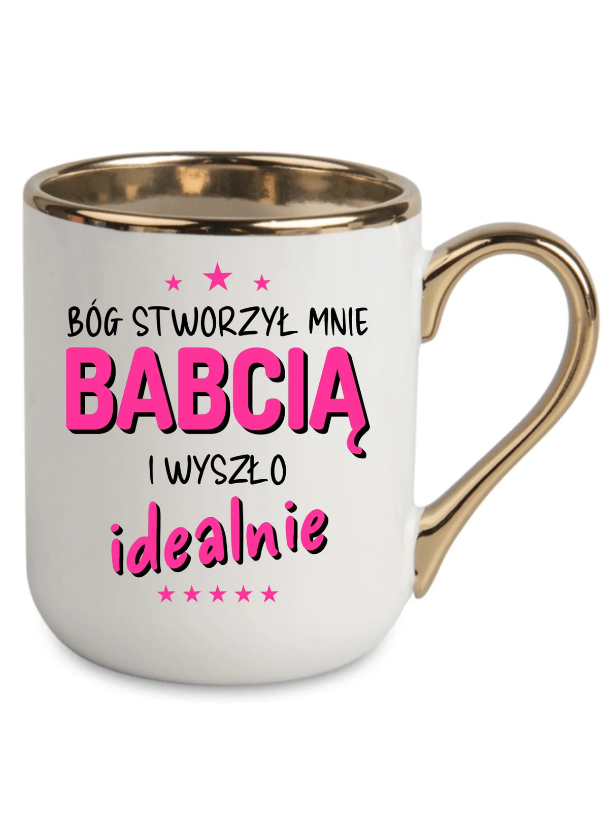 Kubek elegant dla babci - Bóg stworzył mnie babcią i wyszło idealnie B08