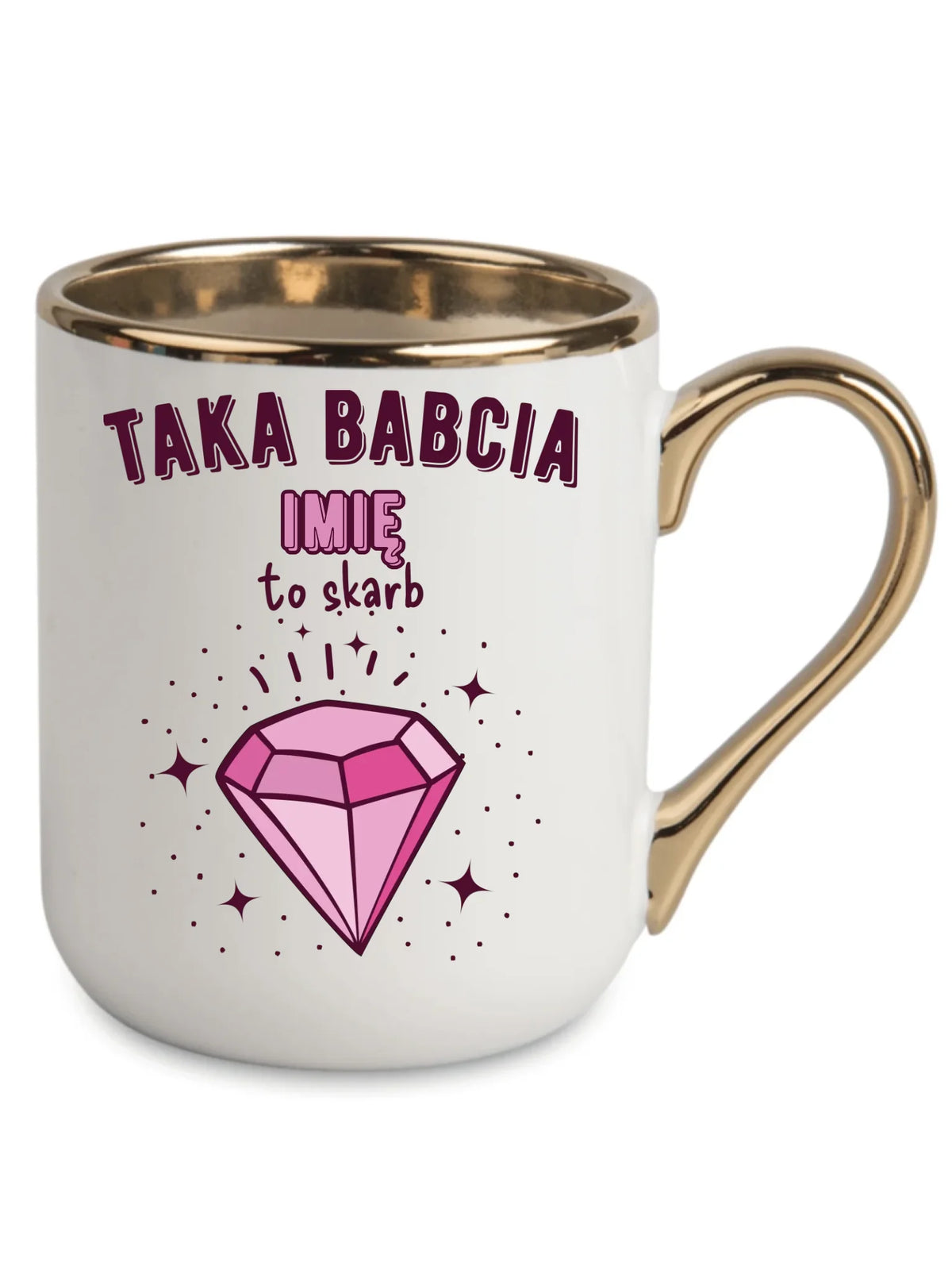 Kubek elegant dla babci - Taka Babcia to skarb - personalizowany B06