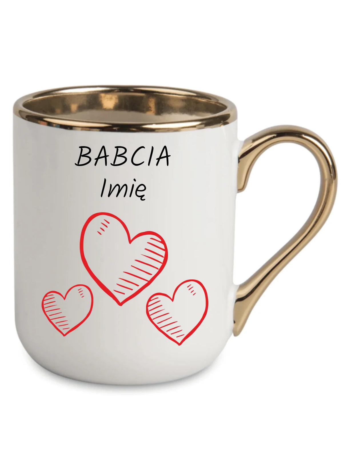 Kubek elegant dla babci - Serca - personalizowany B01