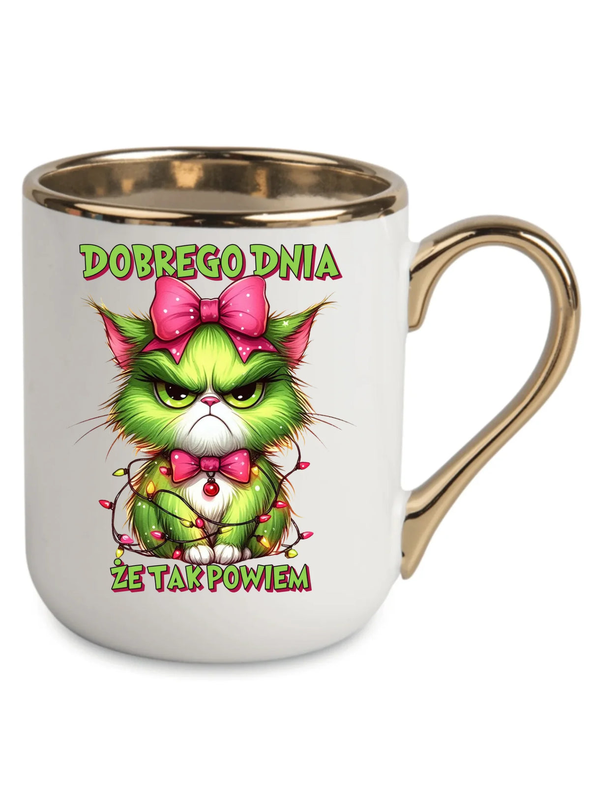 Kubek elegant świąteczny - prezent dla niej - Grinch dobrego dnia, że tak powiem BN153