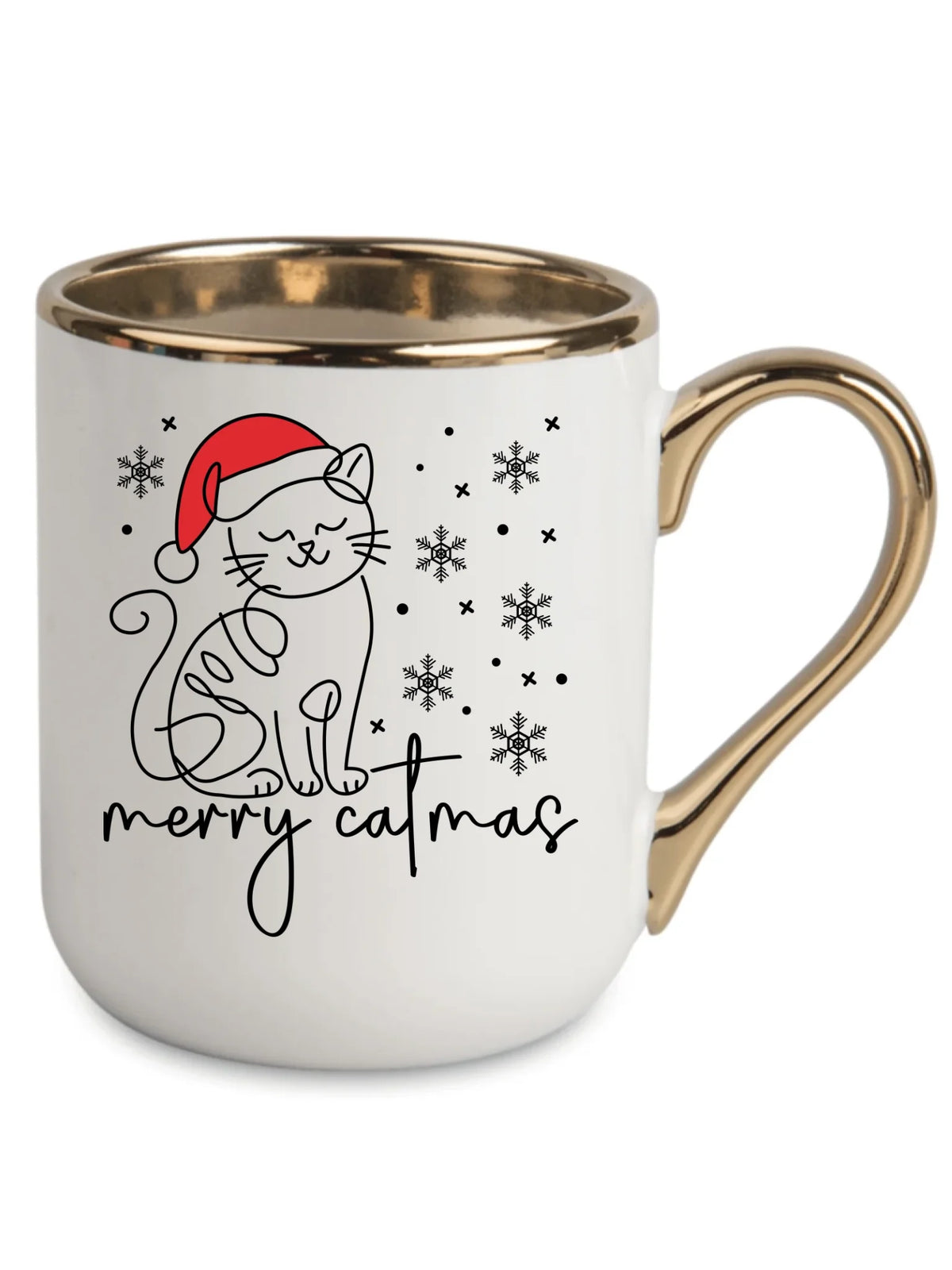 Kubek elegant świąteczny - prezent dla kociary - Merry catmas BN151