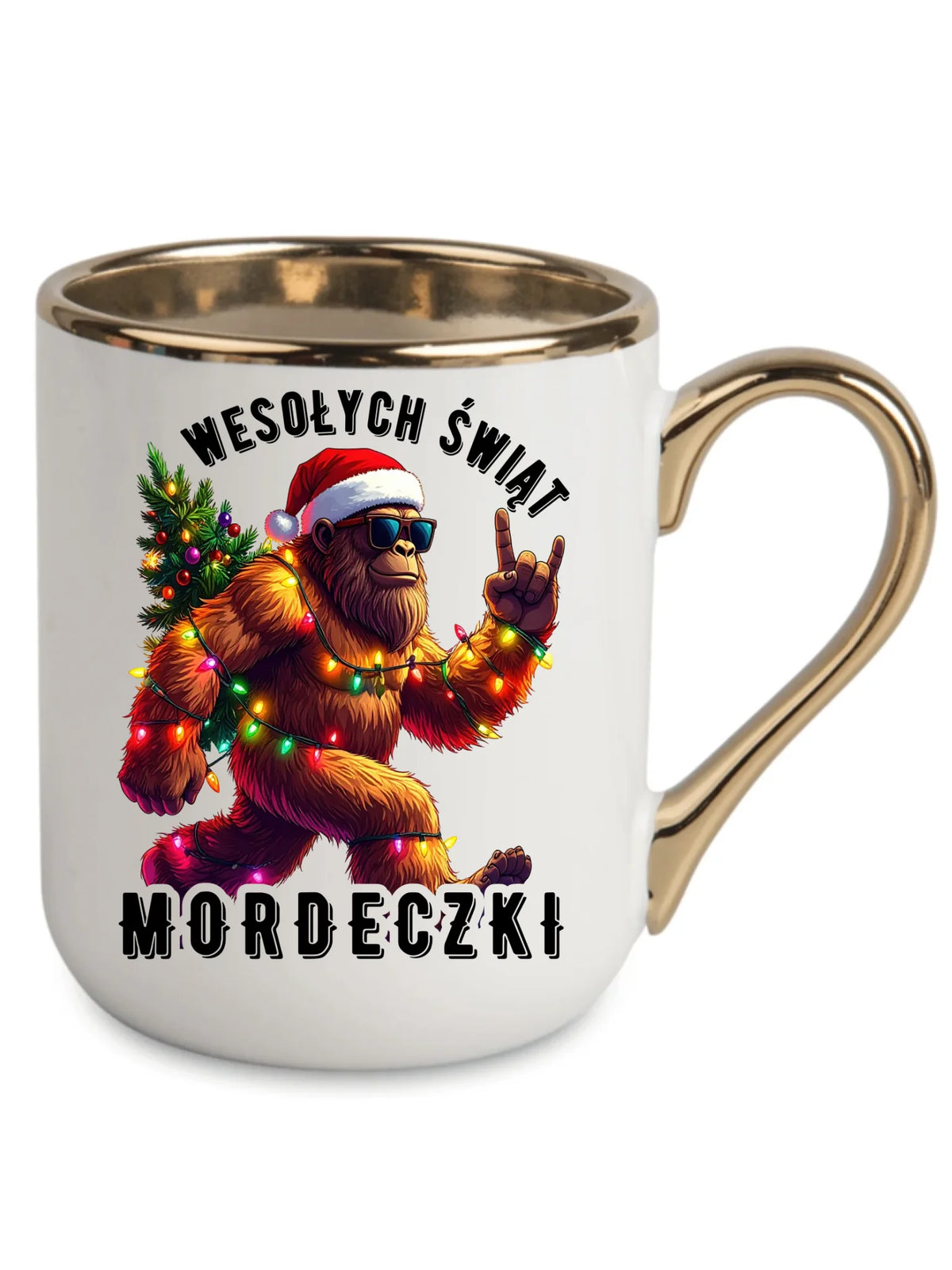 Kubek elegant świąteczny - prezent na święta - Yeti Wesołych Świąt mordeczki BN152
