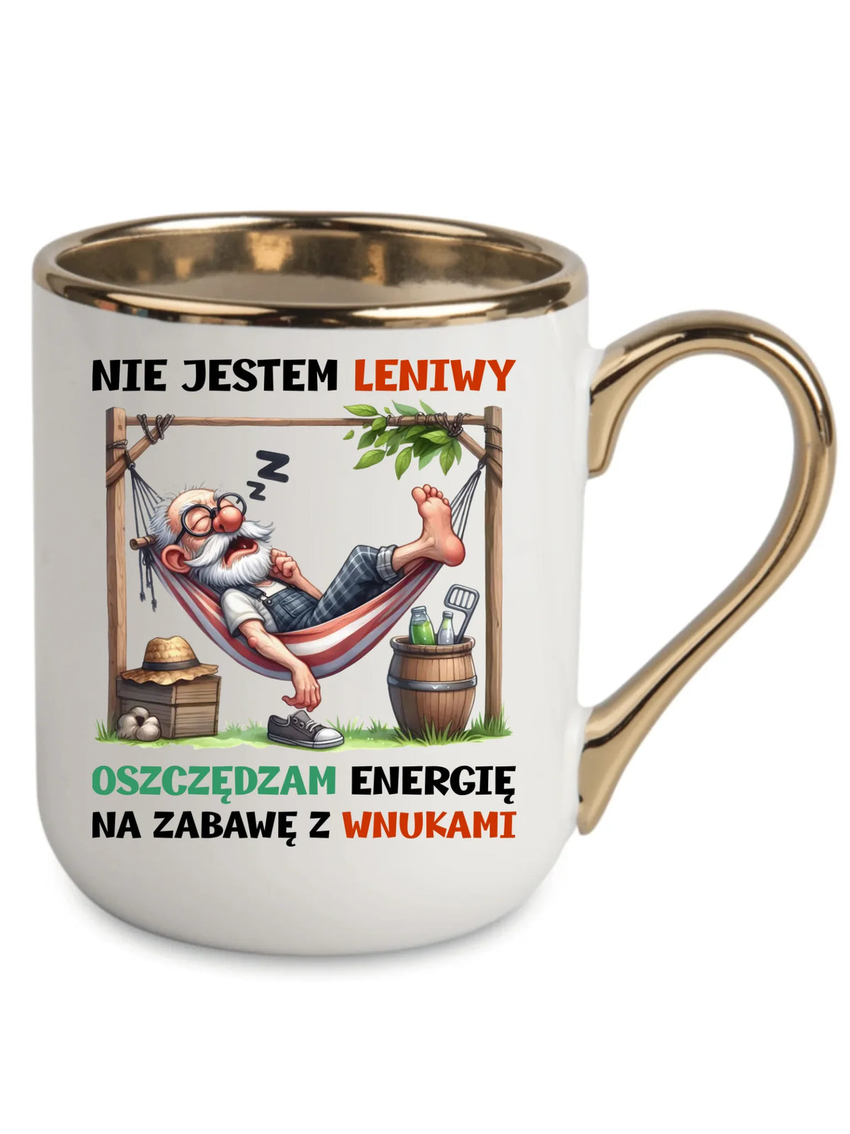 Kubek elegant dla dziadka - Nie jestem leniwy oszczędzam energię D39