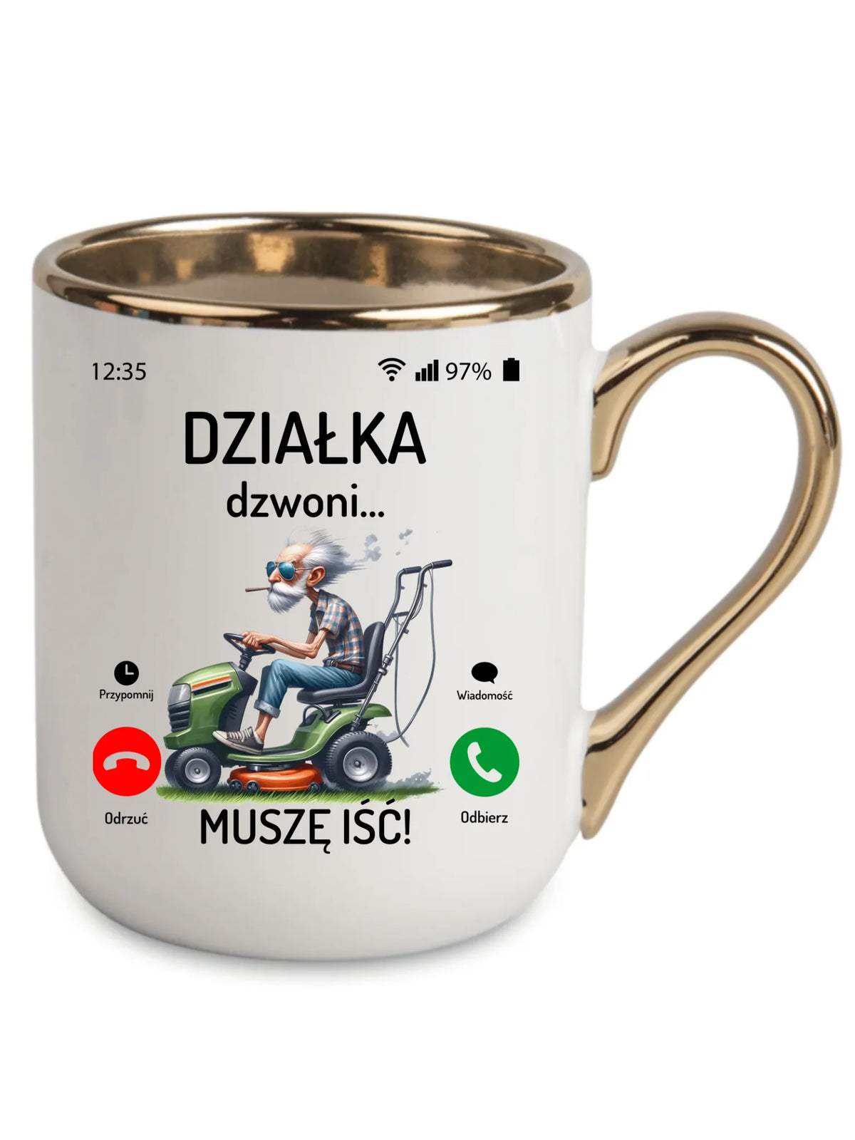 Kubek elegant dla dziadka - Działka dzwoni muszę iść D35