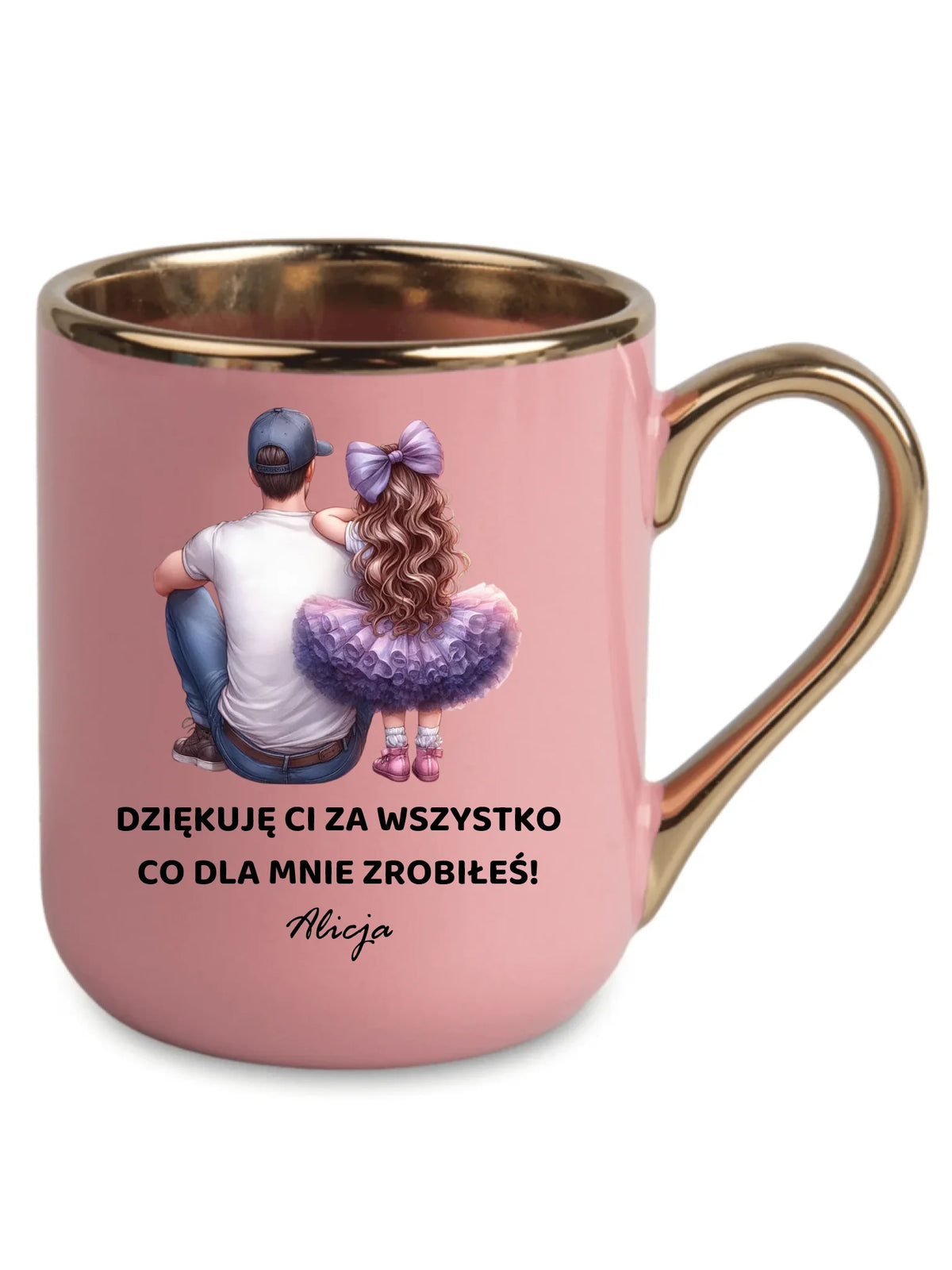 Kubek elegant dla taty od córki - Dziękuję Ci Tato - personalizowany DT14