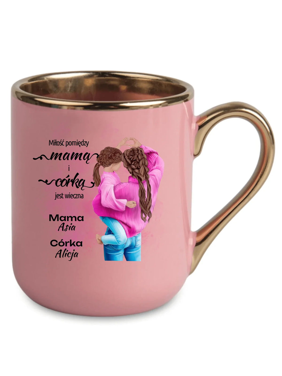 Kubek elegant dla mamy od córki - Miłość jest wieczna - personalizowany DM38