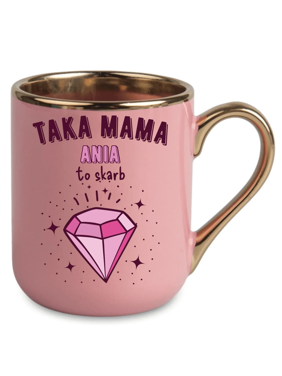 Kubek elegant z imieniem dla mamy - Taka mama to skarb - personalizowany DM18