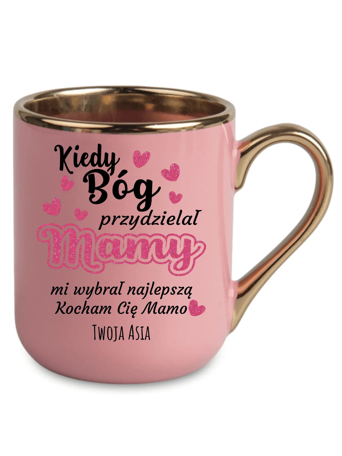 Kubek elegant dla mamy - Kiedy Bóg przydzielał mamy - personalizowany DM01